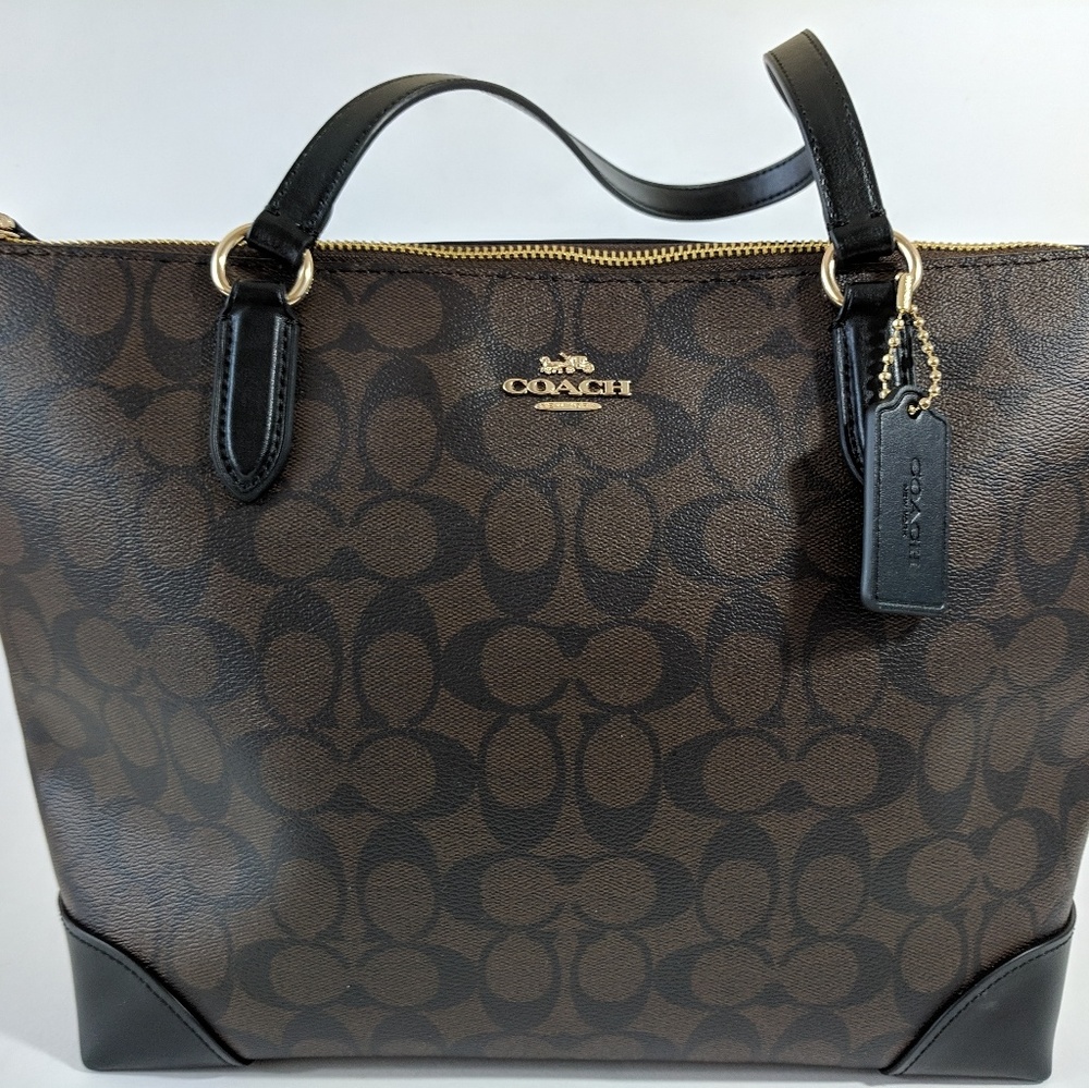 NEW WOMEN'S COACH (F29208) SIGNATURE BROWN LEATHER - Picture 1 of 8